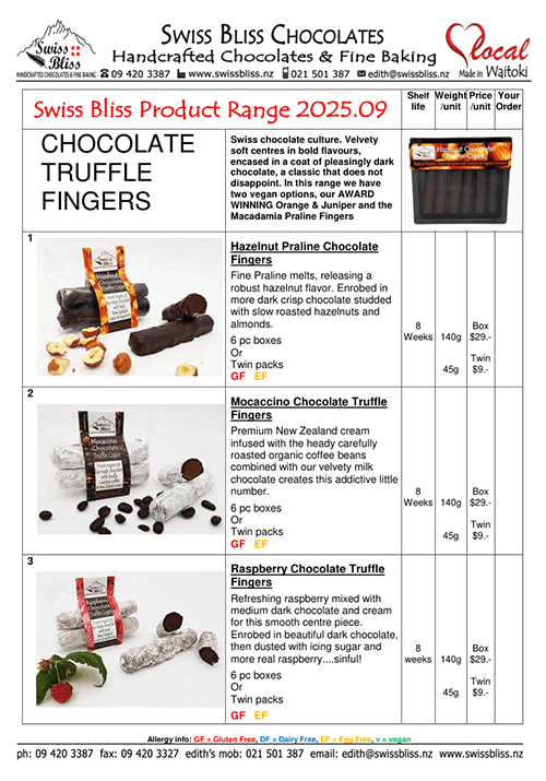 SwissBliss Product Range 2025
